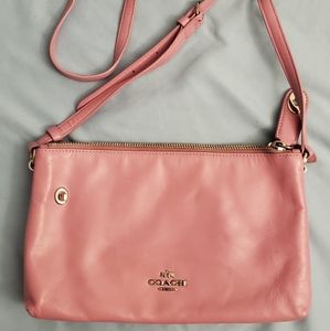 Pink / purple leather Coach crossbody purse